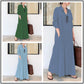 Long-Solid, Simple and Long-Coloured Sleeve Dress
