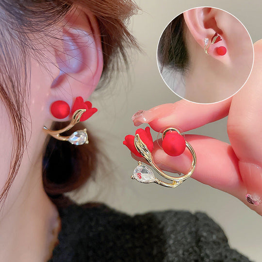 Versatile tulip flower earrings