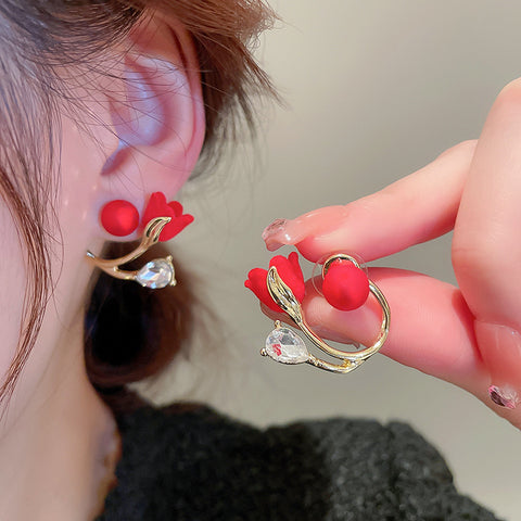 Versatile tulip flower earrings