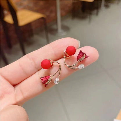 Versatile tulip flower earrings