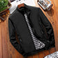 Men's Classic Stand Collar Jacket with Checkered Lining