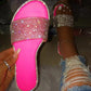 Women's Sparkling Rhinestone Flat Slide Sandals