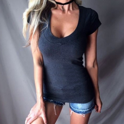 Women's Summer Deep V Neck Slim Tops