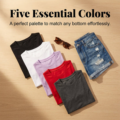 5-Pack Versatile Solid Color T-Shirt