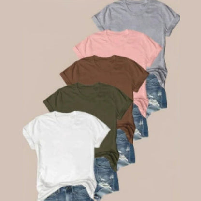 5-Pack Versatile Solid Color T-Shirt