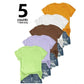 5-Pack Versatile Solid Color T-Shirt