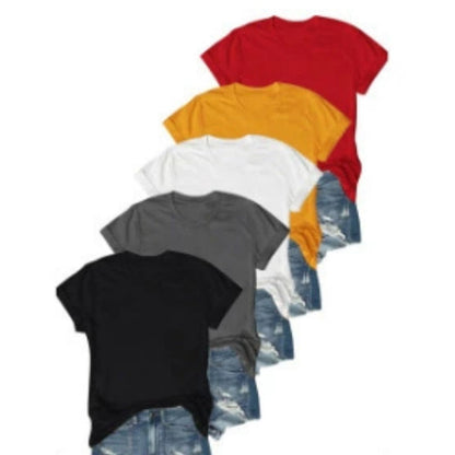 5-Pack Versatile Solid Color T-Shirt