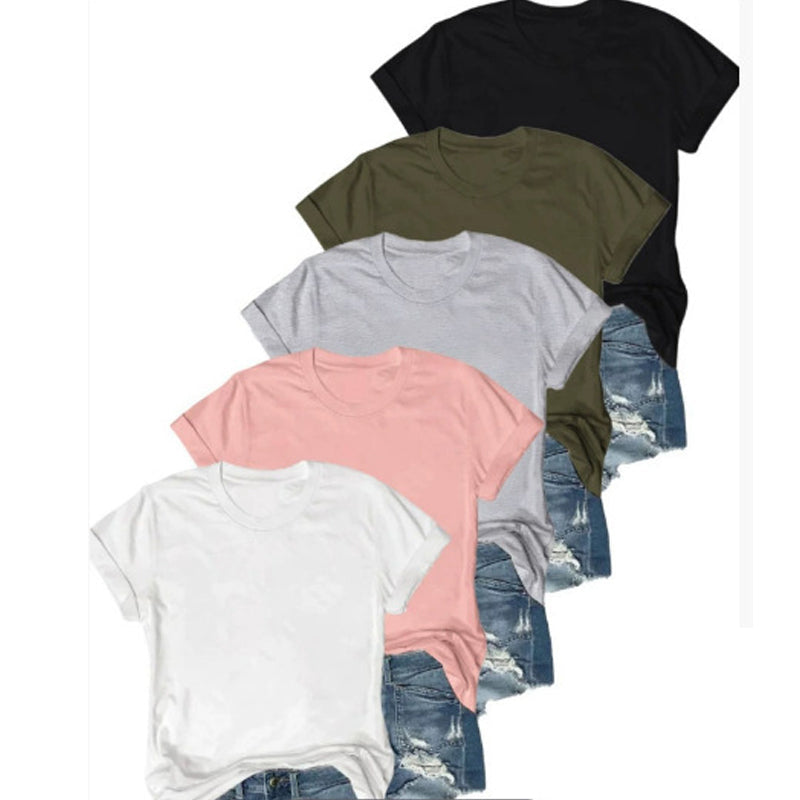 5-Pack Versatile Solid Color T-Shirt