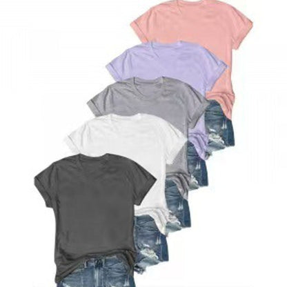 5-Pack Versatile Solid Color T-Shirt