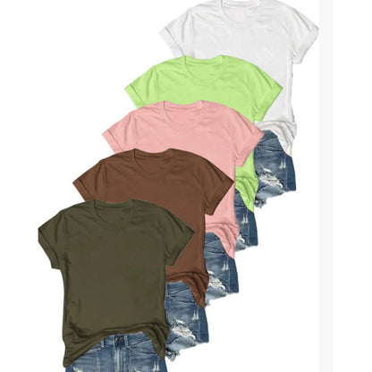 5-Pack Versatile Solid Color T-Shirt