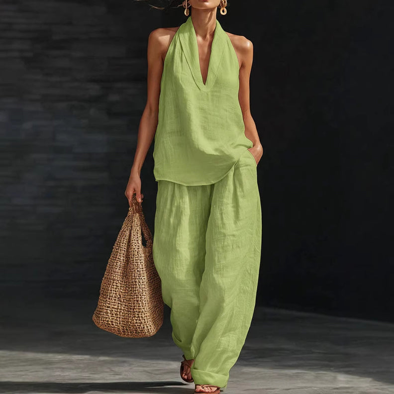 Women's Halter Neck 2-Piece Set