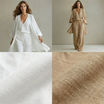 🧥Elegant 3-Piece Set – Wide-Leg Trousers, Inner Top & Cardigan for Effortless Chic 👚👖✨
