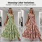 Women's V-Neck Floral Print Smocked Maxi Dress