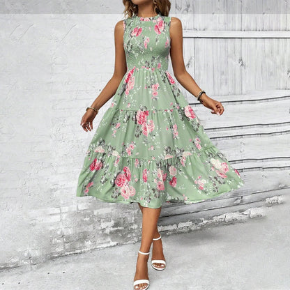Women’s Sleeveless Floral Print Casual Dress