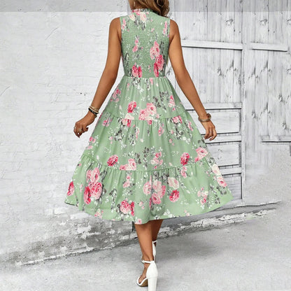 Women’s Sleeveless Floral Print Casual Dress