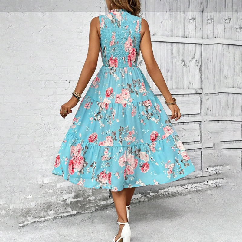 Women’s Sleeveless Floral Print Casual Dress
