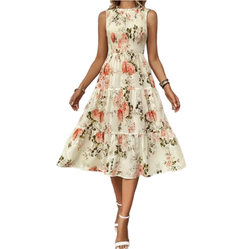 Women’s Sleeveless Floral Print Casual Dress