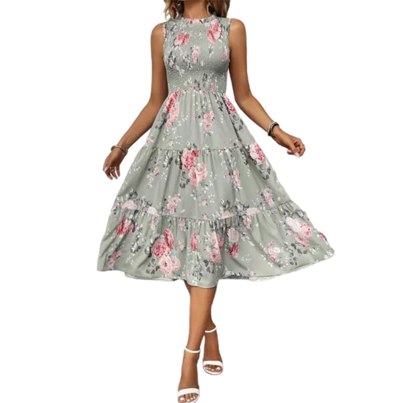 Women’s Sleeveless Floral Print Casual Dress