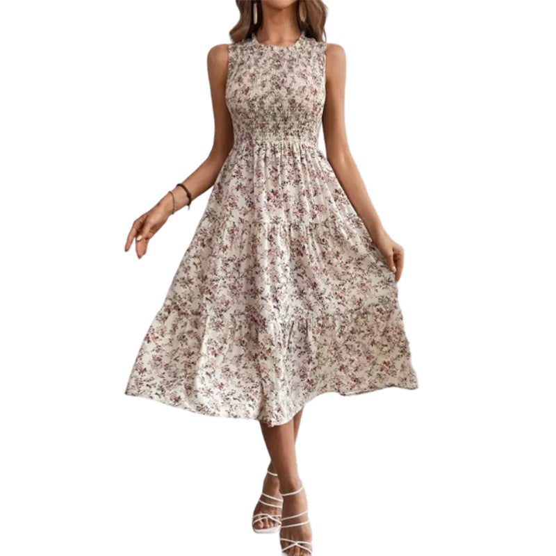 Women’s Sleeveless Floral Print Casual Dress
