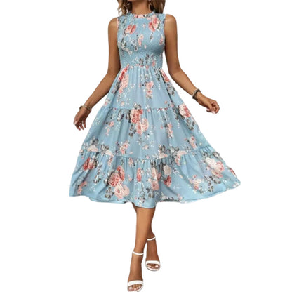 Women’s Sleeveless Floral Print Casual Dress