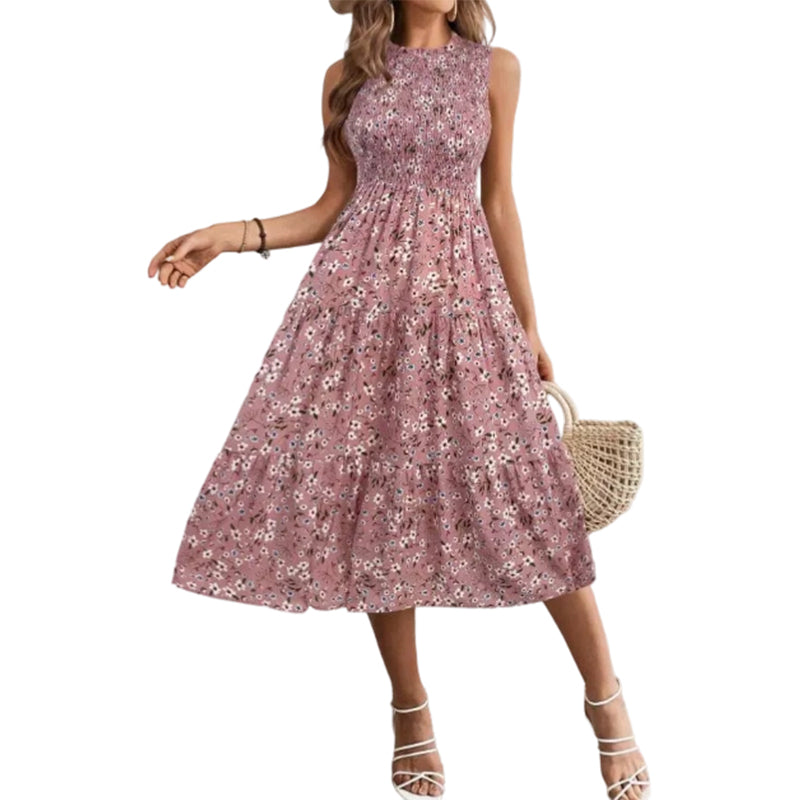 Women’s Sleeveless Floral Print Casual Dress