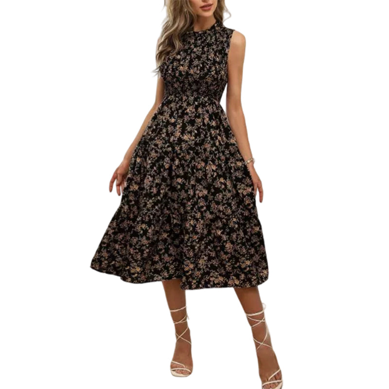 Women’s Sleeveless Floral Print Casual Dress