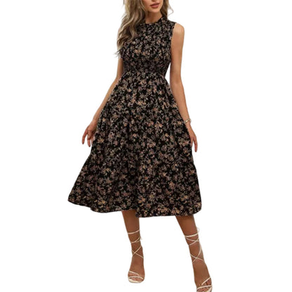 Women’s Sleeveless Floral Print Casual Dress