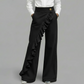Women’s Asymmetrical Ruffle Wide-Leg Denim Pants