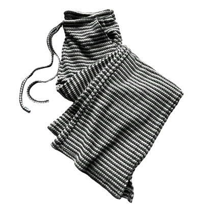 Women's Striped Drawstring Wide-Leg Pants
