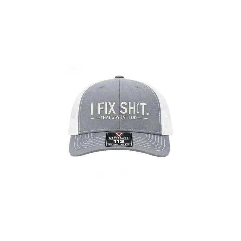 🔥2026 New Arrival🔥Mesh Back Trucker Cap with "I Fix Shit" Embroidery – Breathable Outdoor Sun Hat🧢☀️
