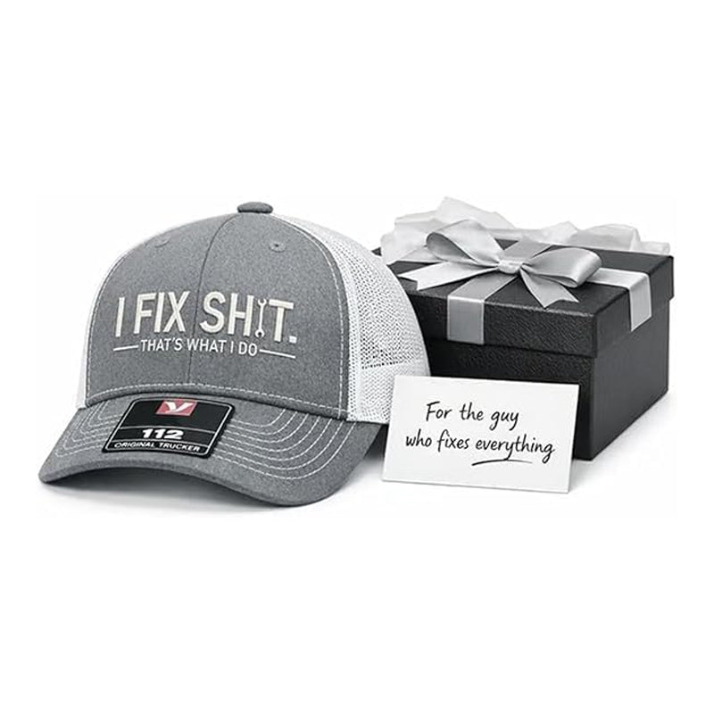 🔥2026 New Arrival🔥Mesh Back Trucker Cap with "I Fix Shit" Embroidery – Breathable Outdoor Sun Hat🧢☀️
