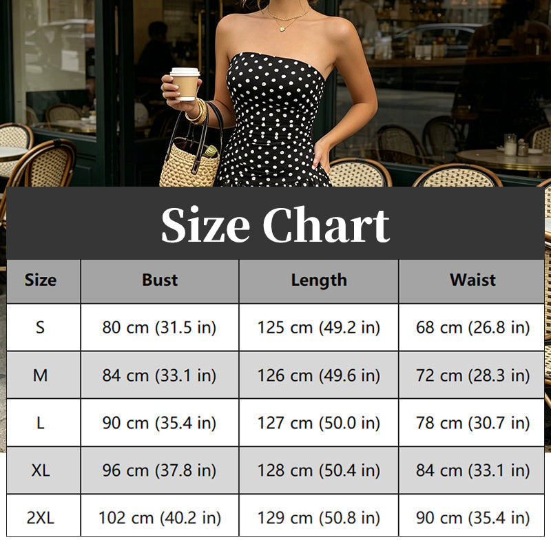 ✨ Women's Polka Dot Strapless Dress - Elegant Vacation Essential! ✨