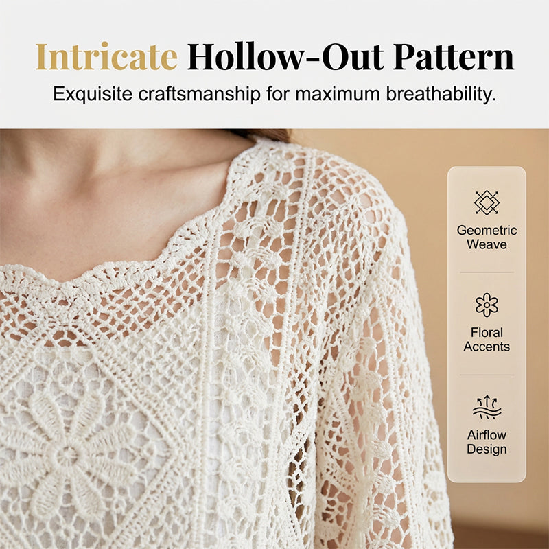 Women's Vintage-Inspired Lace Cover-Up Blouse