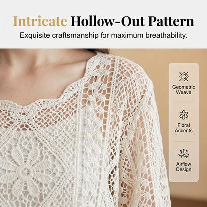 Women's Vintage-Inspired Lace Cover-Up Blouse