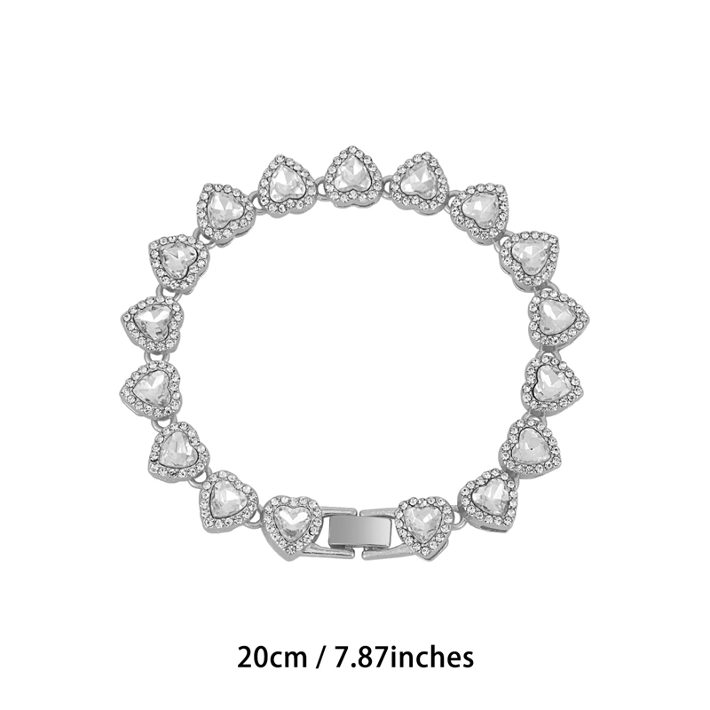 🥳2026 New Style🥳💞50K+ SOLD!💥50% OFF! 🔥Sparkling Heart Statement Chain Necklace – Rhinestone, Gold/Silver, Adjustable Length – Perfect Gift 💖