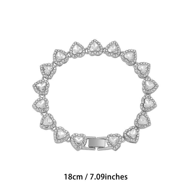 🥳2026 New Style🥳💞50K+ SOLD!💥50% OFF! 🔥Sparkling Heart Statement Chain Necklace – Rhinestone, Gold/Silver, Adjustable Length – Perfect Gift 💖