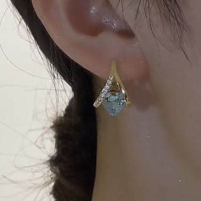🔥2026 New Arrival ＆ Hot Sale🔥Elegant V-Shape Heart Dangle Hoop Earrings