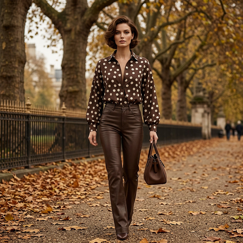 Women’s Button-Down Polka Dot Shirt