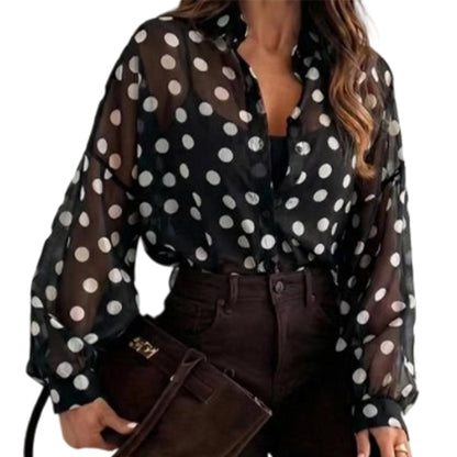 Women’s Button-Down Polka Dot Shirt