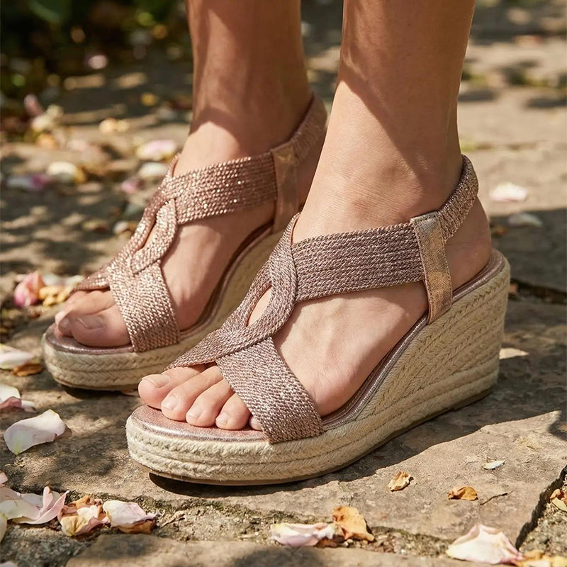 ⏰Women's Casual Bohemian Woven Wedge Sandals