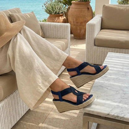 ⏰Women's Casual Bohemian Woven Wedge Sandals