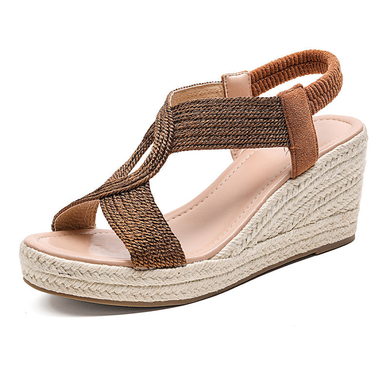⏰Women's Casual Bohemian Woven Wedge Sandals
