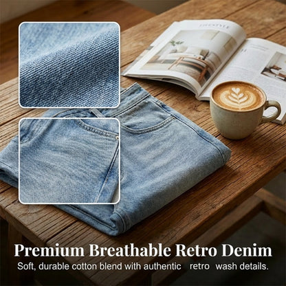 Women's High-Waisted Straight Leg Denim Jeans