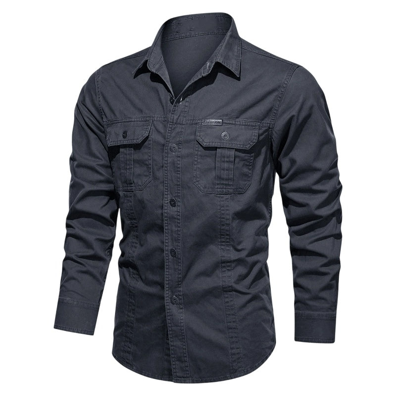 🔥Men's Long Sleeve Cotton Workwear Shirt
