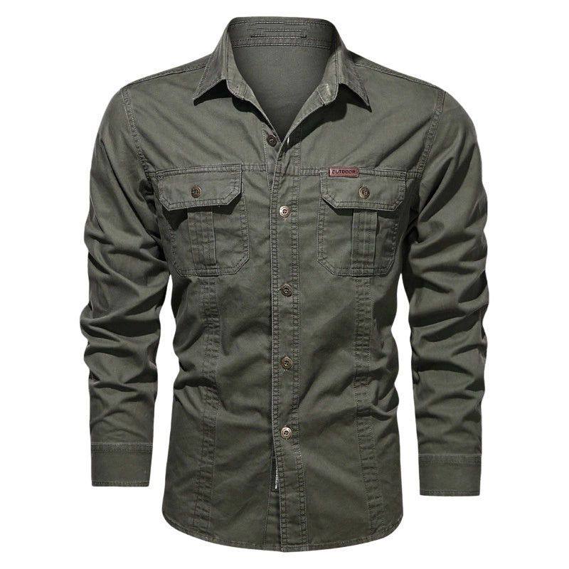 🔥Men's Long Sleeve Cotton Workwear Shirt