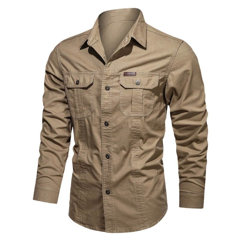🔥Men's Long Sleeve Cotton Workwear Shirt