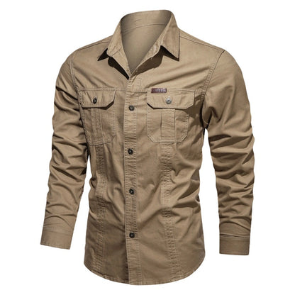 🔥Men's Long Sleeve Cotton Workwear Shirt