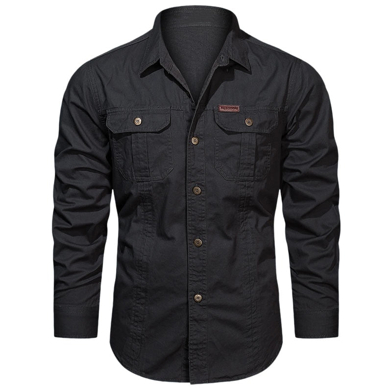 🔥Men's Long Sleeve Cotton Workwear Shirt