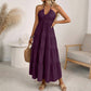 Women's Halter Neck Backless Tiered Maxi Dress