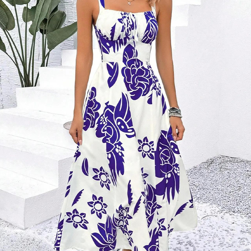 Women's Floral Print Spaghetti Strap Dress